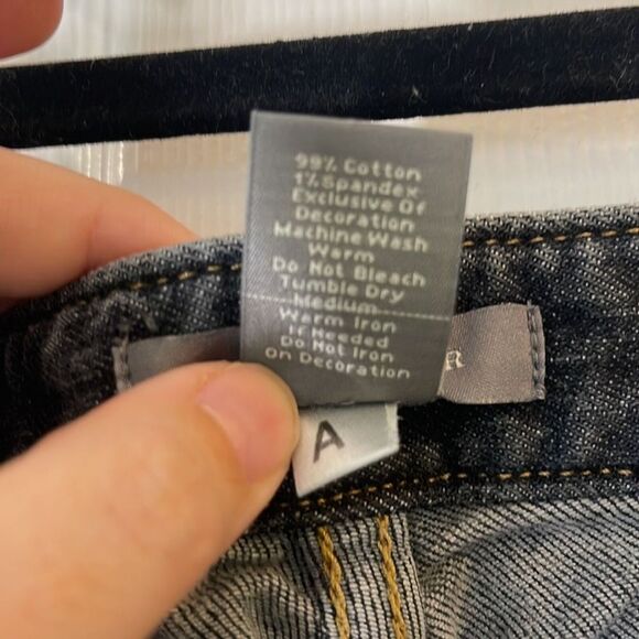 Ann Taylor Y2K Bootcut Jeans 16 Dark Wash Floral Sequin Embroidery Denim - Picture 7 of 8